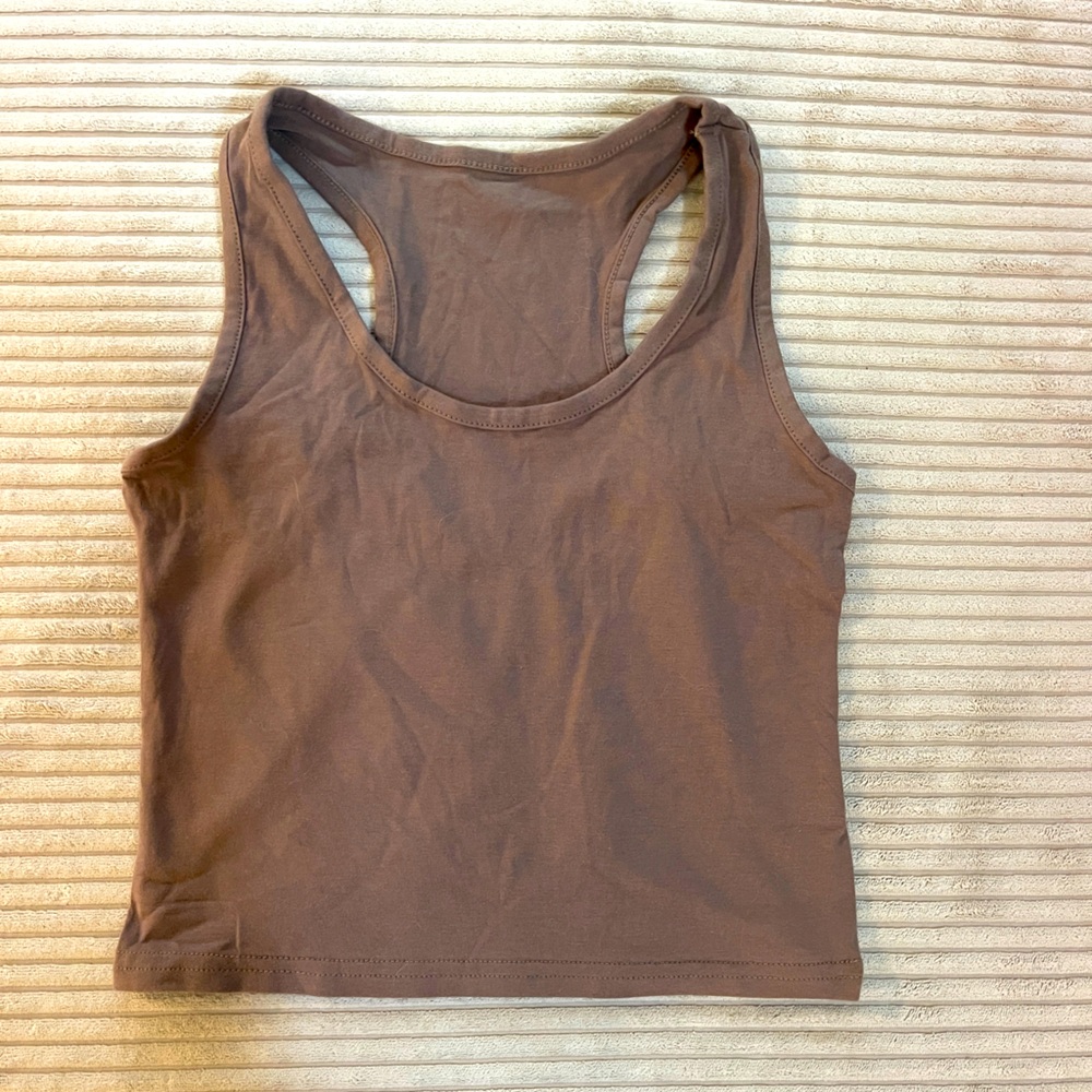 Women's Brown Racerback Tank Top